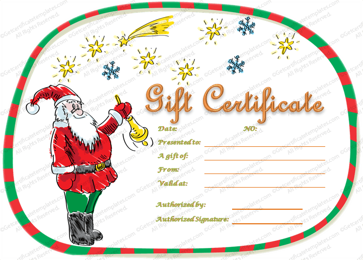 Free Printable Christmas Gift Certificates Pdf