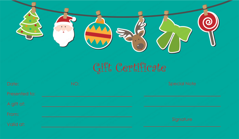 Ornament Christmas Gift Certificate Template