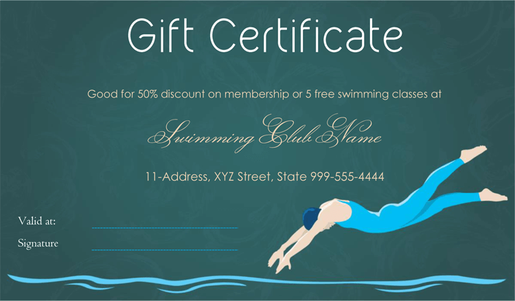 Swimming Certificate Template Free Best Professionally Designed Templates