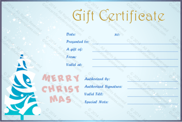 Show Fall Christmas Gift Certificate Template