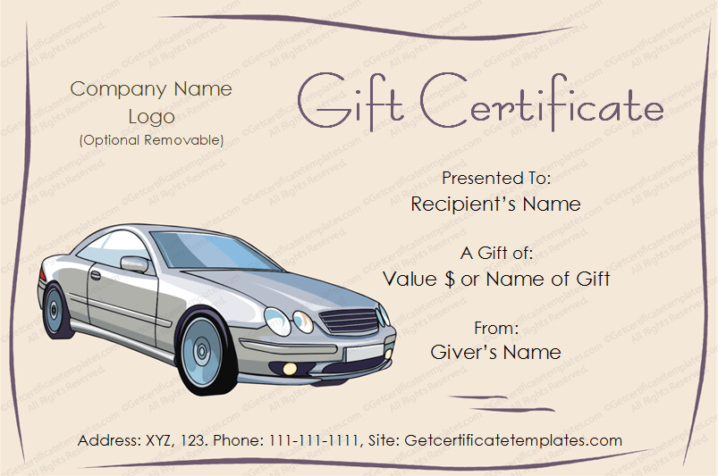 Autos Gift Certificate Template Get Certificate Templates