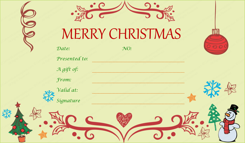 free printable gift certificate template word