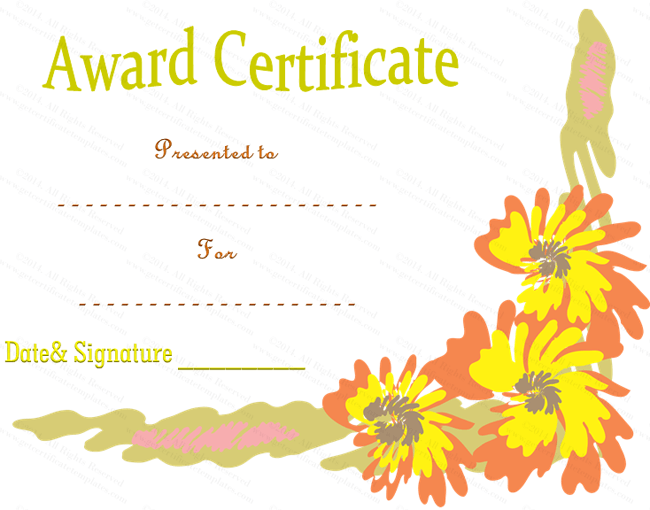 The Floral Award Certificate Template