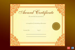 microsoft word certificate template blue and gold cake